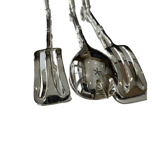 Elegance Silverplated Serving Tongs, set of three Cake Bread Salad 10" EP Zinc - Picture 2 of 16